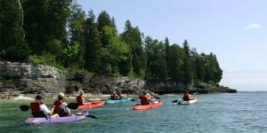 kayaks touring door county bluffs