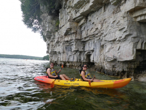 kayak bluff and cave tour door county